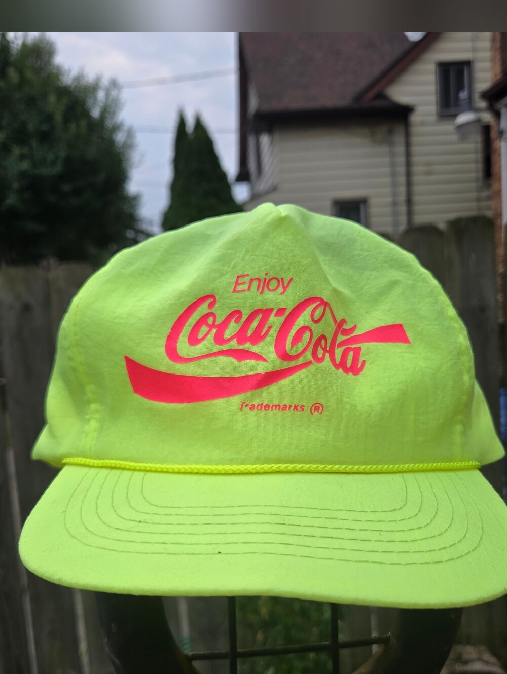 Vintage Coca-Cola Neon Yellow Snapback Hat